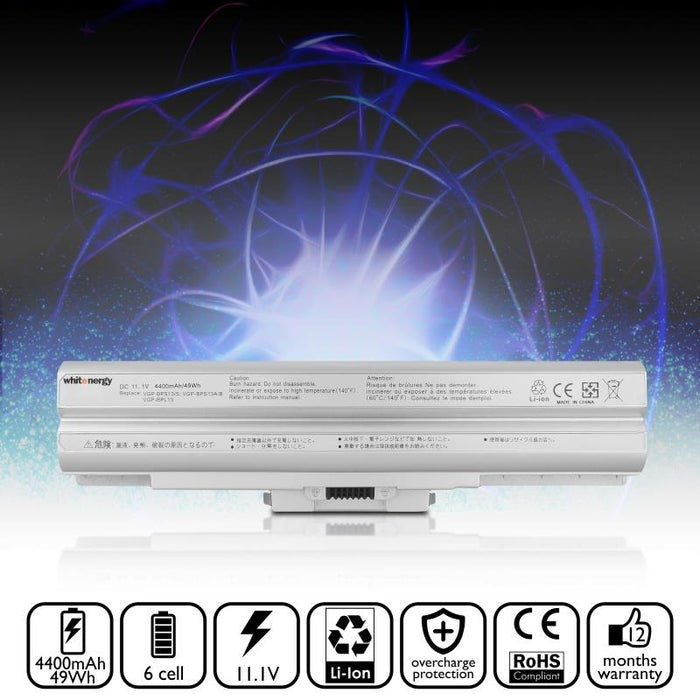 Nešiojamo kompiuterio baterija Whitenergy Sony BPS13 / BPL13 11.1V 4400mAh