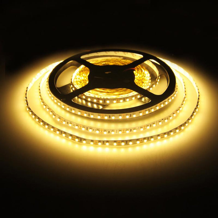 WE LED juosta 5m | 120vnt/m | 3528 | 9,6W/m | 3000K šilta balta | be jungties