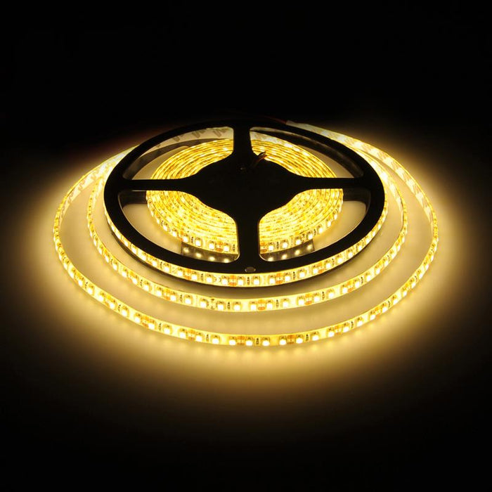 WE LED juosta 5m | 120vnt/m | 3528 | 9.6W/m | šilta balta | IP65 | be jungties
