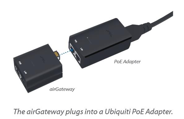 Ubiquiti airGateway LR 2.4GHz 802.11 b/g/n Indoor AP/Bridge, 5 dBi RP-SMA Ant.