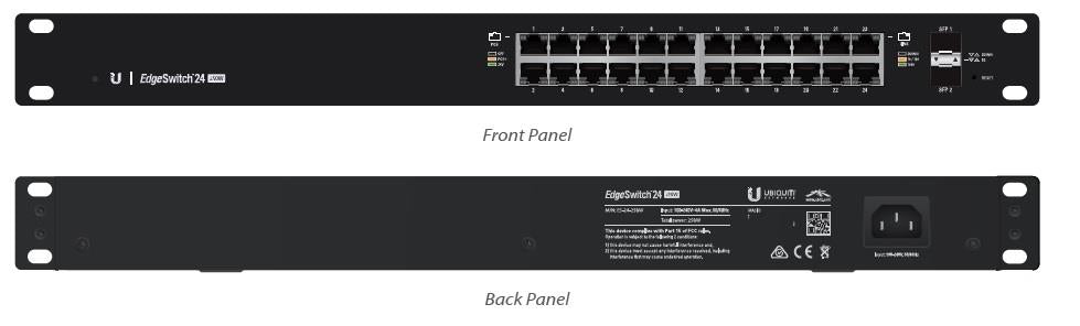 Ubiquiti ES-24-250W 24-port + 2xSFP Gigabit PoE switch 24V/48V 802.3af/802.3at