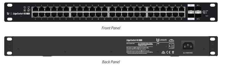 Ubiquiti ES-48-750W 48-ports 2xSFP+ & 2xSFP Gigabit PoE switch 24V/48V 802.3af