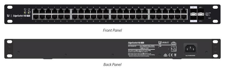 Ubiquiti ES-48-500W 48-ports 2xSFP+ & 2xSFP Gigabit PoE switch 24V/48V 802.3af