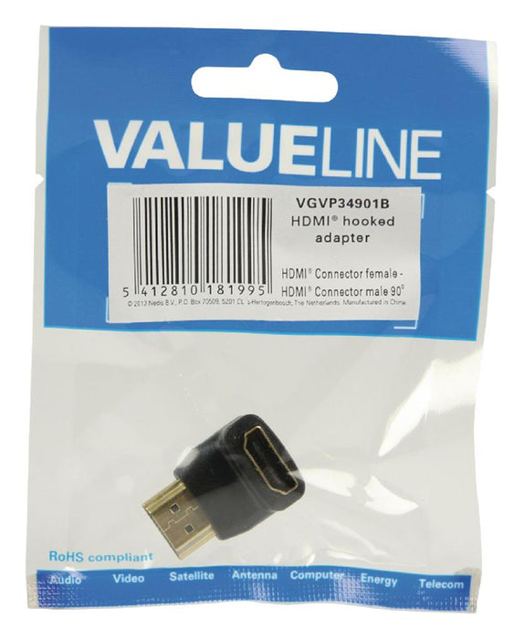 Valueline Adapteris jungiklis HDMI 90° - HDMI juodas