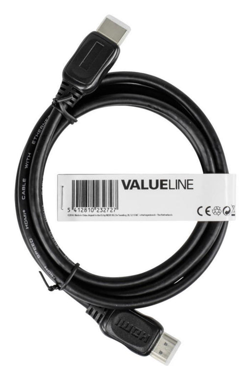 Kabelis HDMI Valueline High Speed Ethernet, HDMI - HDMI 2.0 m, juodas