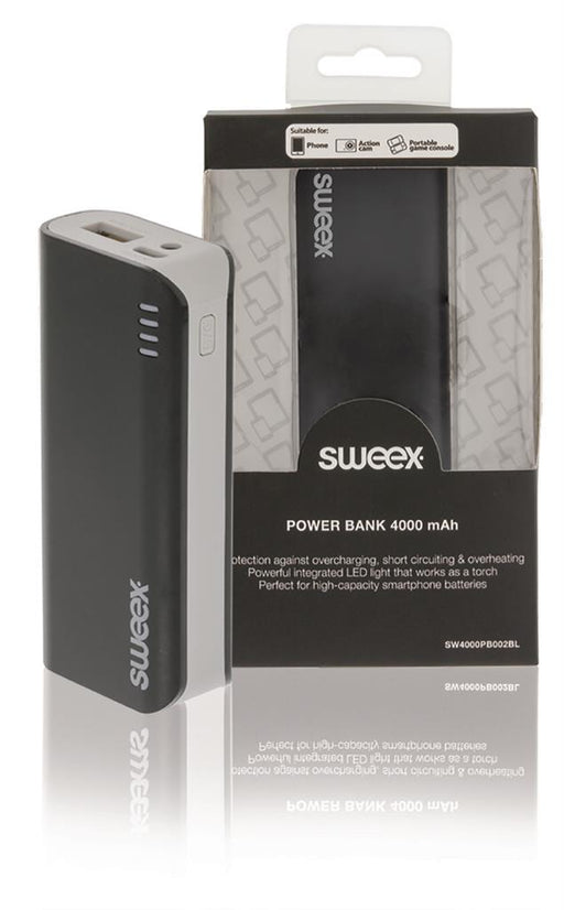 Maitinimo blokas su žibintuvėliu, 4000 mAh, juodas