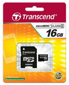 Atminties kortelė Transcend microSDHC 16GB CL4 + Adapteris