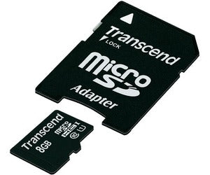 Atminties kortelė Transcend microSDHC 8GB CL10 UHS1 + Adapteris