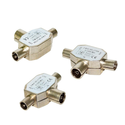 Vakoss Antenos kištukas RF F -> 2x RF MTC-A116S, baltas, lizdinė plokštelė
