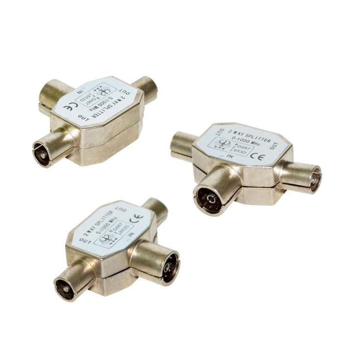 Vakoss Antenos kištukas RF F -> 2x RF MTC-A116S, baltas, lizdinė plokštelė