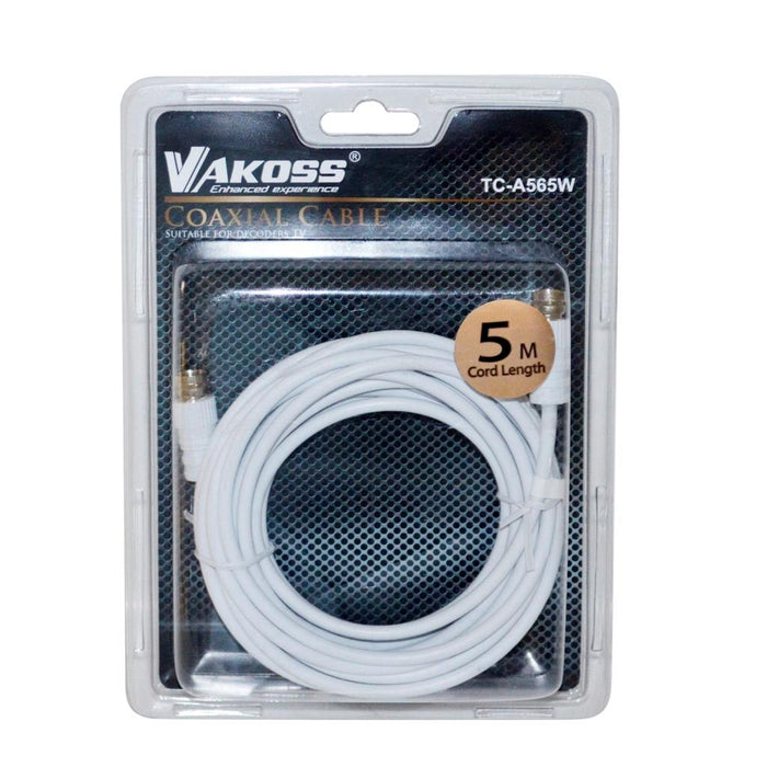 Vakoss Coaxial cable TV (antenna) 2x M 5m TC-A565W, baltas, lizdinė plokštelė