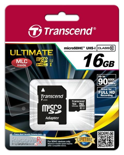 Atminties kortelė Transcend microSDHC 16GB UHS1 600x