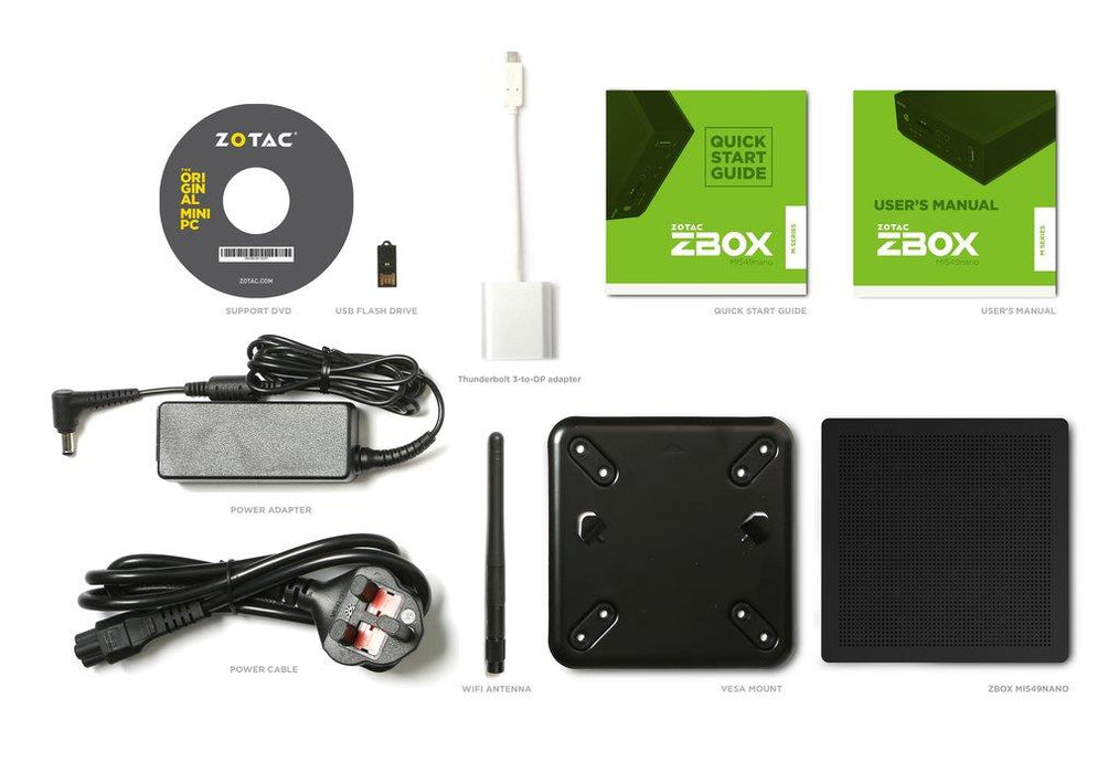 ZOTAC ZBOX MI549 NANO, i5-7300U, 2X DDR4 SODIMM, DUAL GLAN, WIFI, BT, USBDRV,