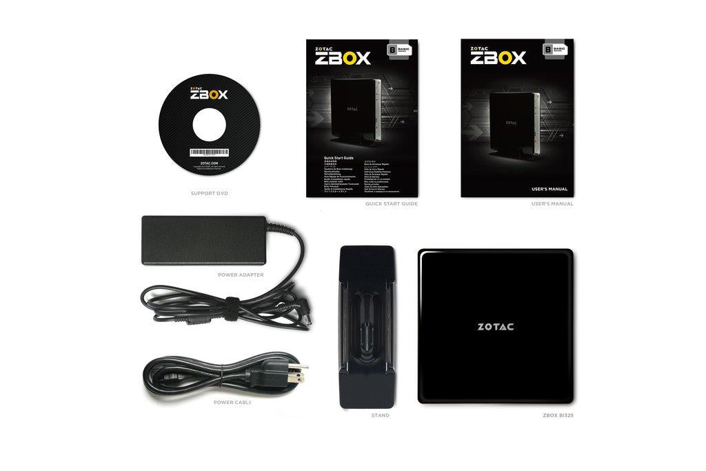 ZOTAC ZBOX BI324-E, DDR3L-1600, SATA3, DP/HDMI/VGA, 2xSODDIM, EU PLUG