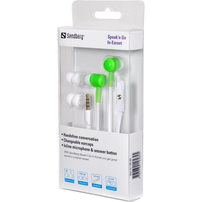 Ausinės Sandberg Speak'n Go In-Earset NeonGreen