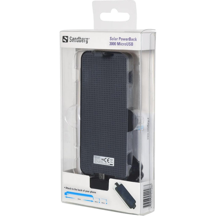 Nešiojamas įkroviklis Sandberg Solar PowerBack 3000 MicroUSB