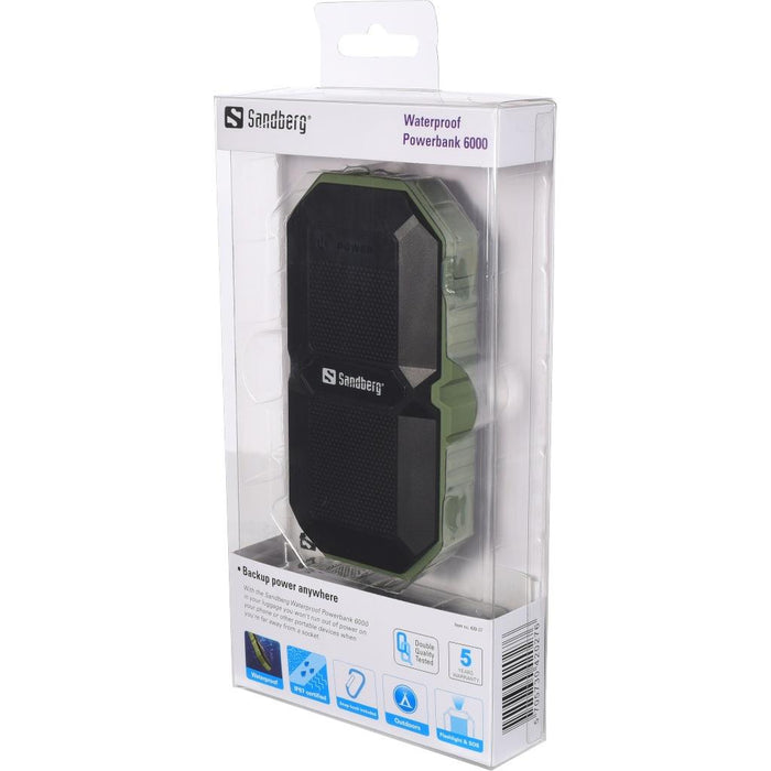Nešiojamas įkroviklis Sandberg Powerbank 6000 Atsparus vandeniui