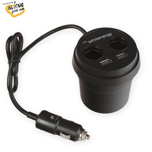 Whitenergy Universalus automobilinis įkroviklis 12-24V, išv. 2xUSB x2 CS 5V/3.1A