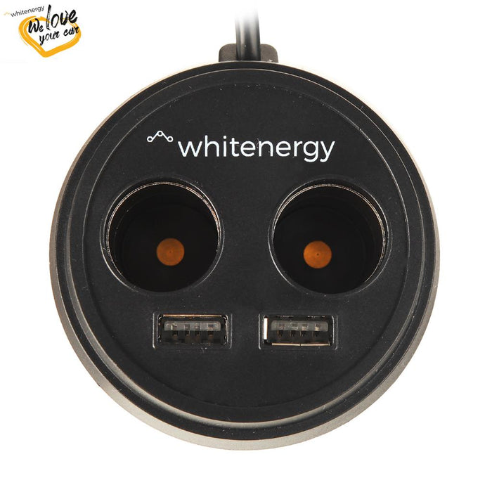 Whitenergy Universalus automobilinis įkroviklis 12-24V, išv. 2xUSB x2 CS 5V/3.1A