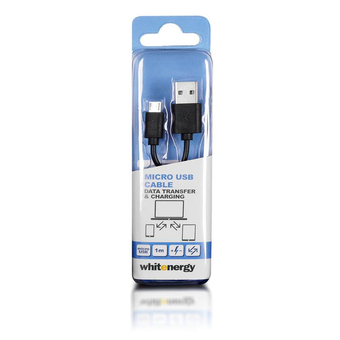 Whitenerg Kabelis USB 2.0 MICRO, AM / B MICRO perkėlimo/įkrovimo 100cm juodas