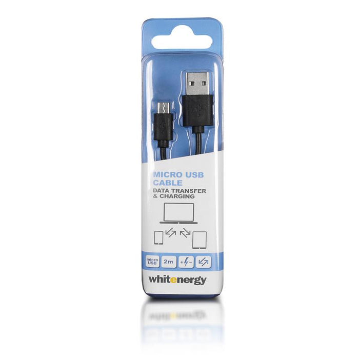 Whitenerg Kabelis USB 2.0 MICRO, AM / B MICRO perkėlimo/įkrovimo 200cm juodas