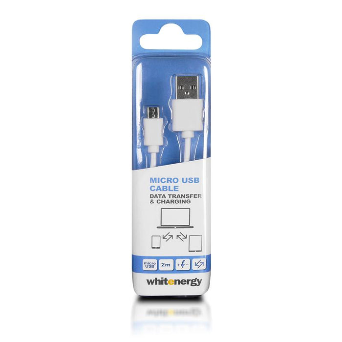 Whitenerg Kabelis USB 2.0 MICRO, AM / B MICRO perkėlimo/įkrovimo 200cm baltas