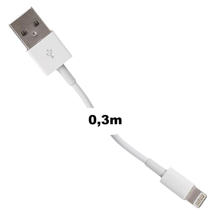 Whitenergy iPhone 5 Kabelis USB 2.0 perkėlimo/įkrovimo 30cm baltas