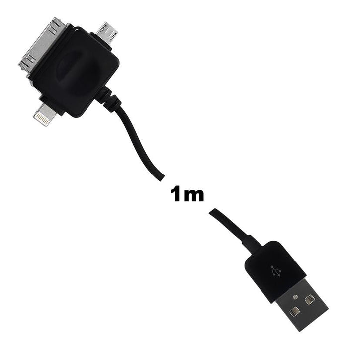 Whitenerg Universal Kabelis USB 2.0  perkėlimo/įkrovimo 100cm juodas