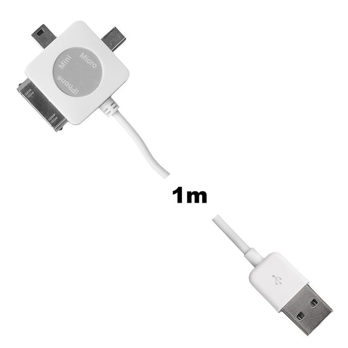 Whitenerg Universal Kabelis USB 2.0  perkėlimo/įkrovimo 100cm baltas