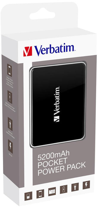 Verbatim Pocket Power Pack 5200mAh, incl. LED indicator and flash light