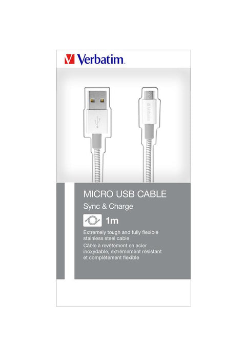 Verbatim Mirco B USB Cable Sync&Charge100cm (silver)