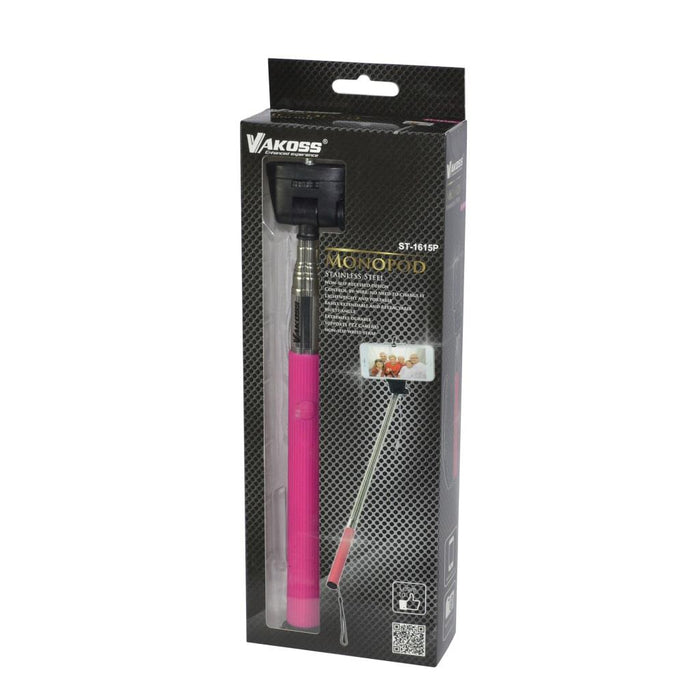 VAKOSS Bluetooth Asmenukių lazda su kabeliu minijack 3,5mm ST-1615P rožinis