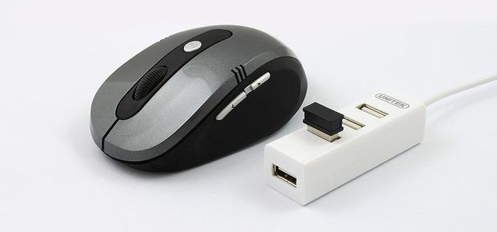 Unitek Hub 4x USB 2.0. mini, baltas, Y-2146