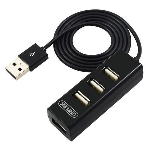 Unitek Hub 4x USB 2.0. mini, juodas, Y-2140