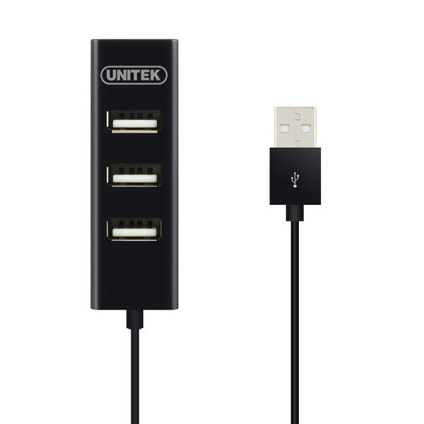 Unitek Hub 4x USB 2.0. mini, juodas, Y-2140