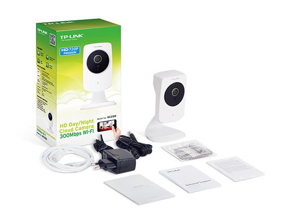 TP-Link NC250 Kamera WiFi N300 Cloud, 720p, M-JPEG, į 1 usę audio, Diena/Naktis