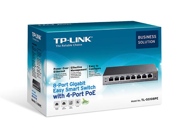 TP-Link TL-SG108PE 8-port Gigabit Desktop Switch Easy Smart with 4-Port PoE