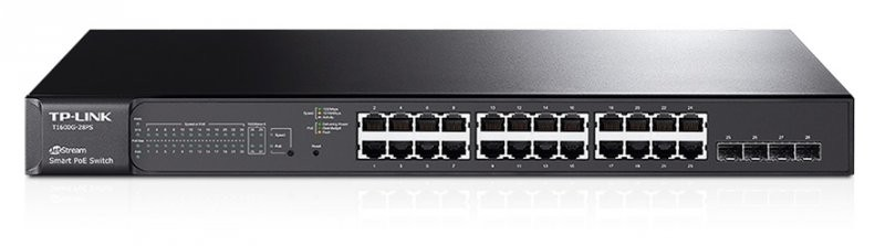 TP-Link T1600G-28PS(TL-SG2424P) 24-Port PoE Gigabit L2 Managed Switch + 4 SFP