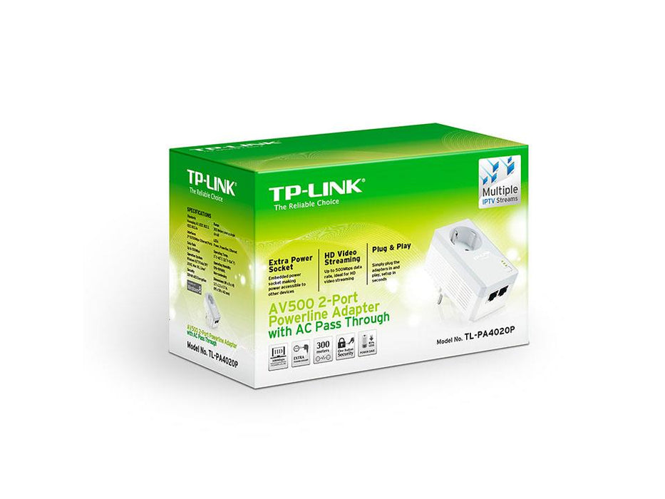 TP-Link TL-PA4020P AV500 Nano Powerline 2x rj45 Ethernet Adapter Starter Kit