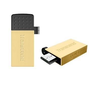 Atmintukas Transcend Mobile JF380G 32GB OTG, USB + micro USB, Auksinės spl.