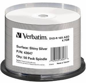 DVD-R Verbatim [ cake box 50 | 4.7GB | 16x | SHINY SILVER