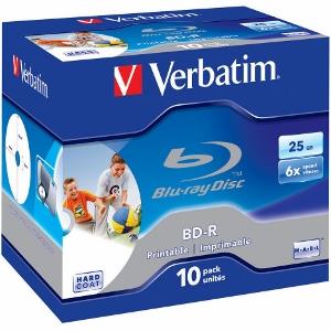 BluRay BD-R Verbatim [ jewel case 10 | 25GB | 6x | PRINTABLE SURFACE HARD COAT ]
