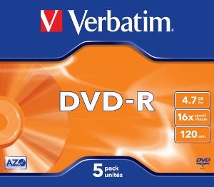 DVD-R Verbatim [ jewel case 5 | 4.7GB | 16x | matte silver ]