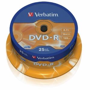 DVD-R Verbatim [ cake box 25 | 4.7GB | 16x | matte silver ]