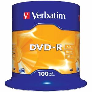 DVD-R Verbatim [ cake box 100 | 4.7GB | 16x | matte silver ]
