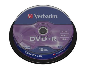 DVD+R Verbatim [ cake box 10 | 4.7GB | 16x | matte silver ]