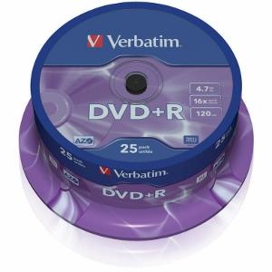 DVD+R Verbatim [ cake box 25 | 4.7GB | 16x | matte silver ]
