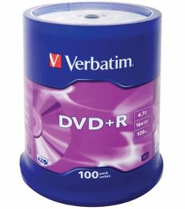 DVD+R Verbatim [ cake box 100 | 4.7GB | 16x | matte silver ]