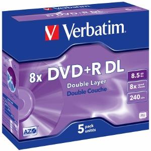 DVD+R DL Verbatim [ jewel case 5 | 8.5GB | 8x | matte silver ]