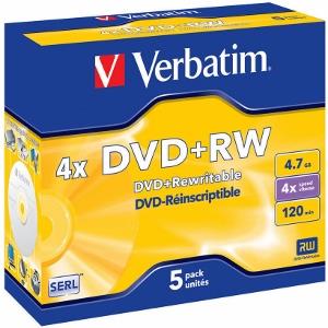 DVD+RW Verbatim [ jewel case 5 | 4.7GB | 4x ]